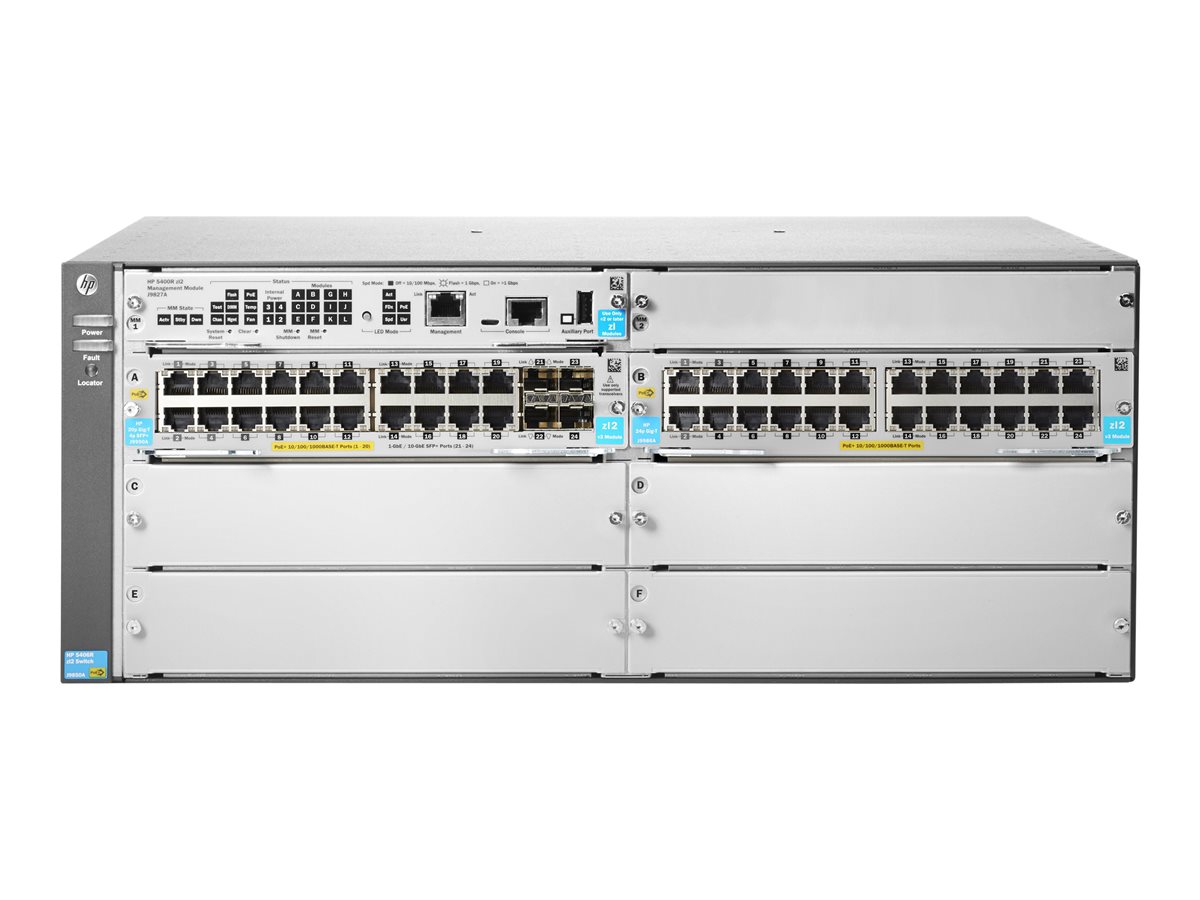 HP Switch 5406R 44GT PoE+/4SFP+ nPSU v3 zl2 JL003A
