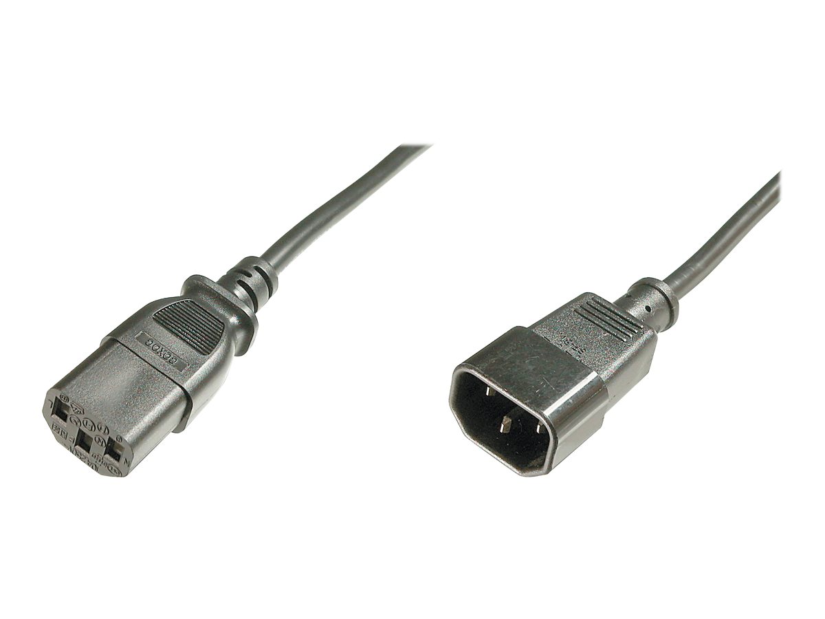Kabel przedłużający zasilający Typ IEC C14/IEC C13 M/Ż czarny 1,8m
