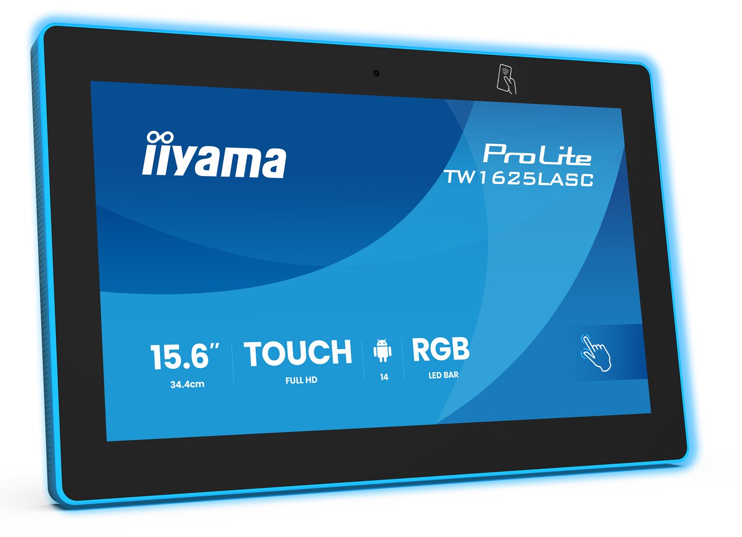 iiyama TW1625LASC-B3PNR wyświetlacz do sal konferencyjnych. 39,6 cm (15.6") 1920 x 1080 px LED Wi-Fi 6 (802.11ax), Wi-Fi 5 (802.11ac), Wi-Fi 4 (802.11n), 802.11g, 802.11a, 802.11b Czarny Bluetooth