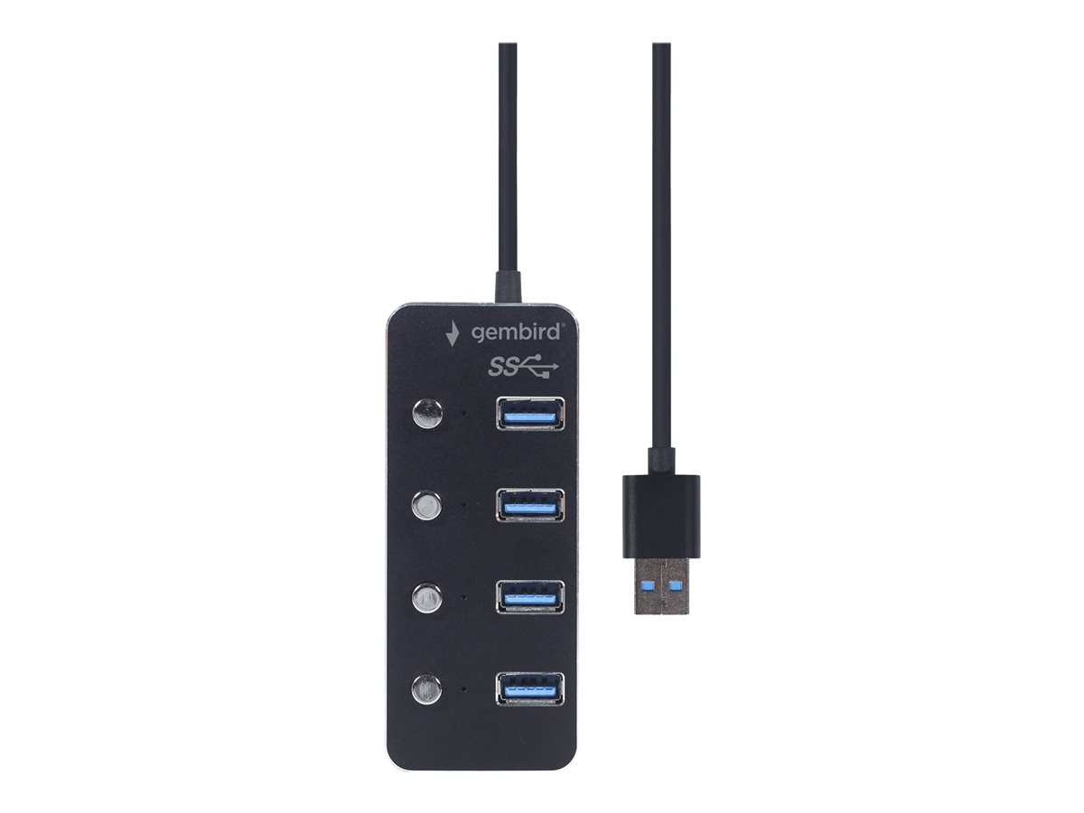 HUB 4-portowy USB 3.1 (Gen 1) z przełącznikami czarny