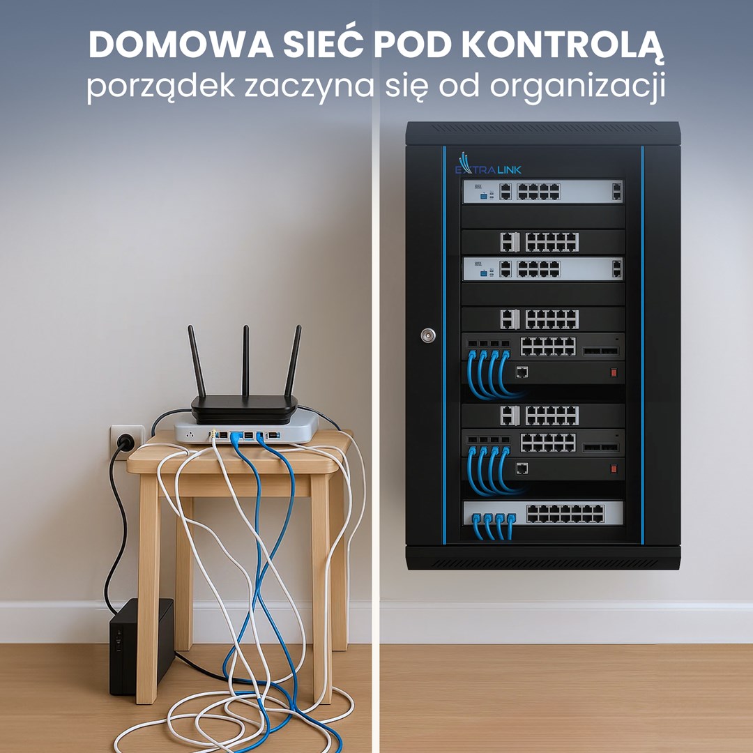 Extralink - szafka wisząca 19" 18U 600x450 Czarna