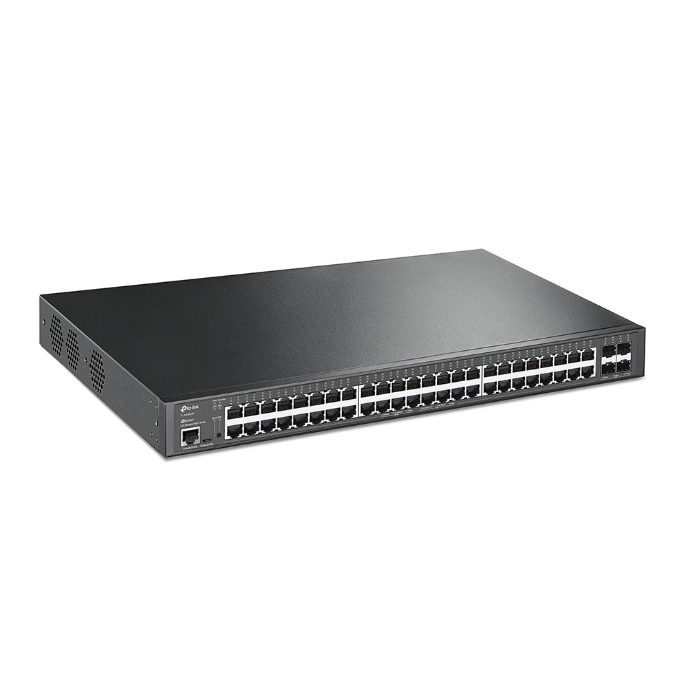 TP-Link JetStream TL-SG3452XP przełącznik sieciowy Zarządzany L2+ Gigabit Ethernet (10/100/1000) Obsługa PoE 1U Czarny