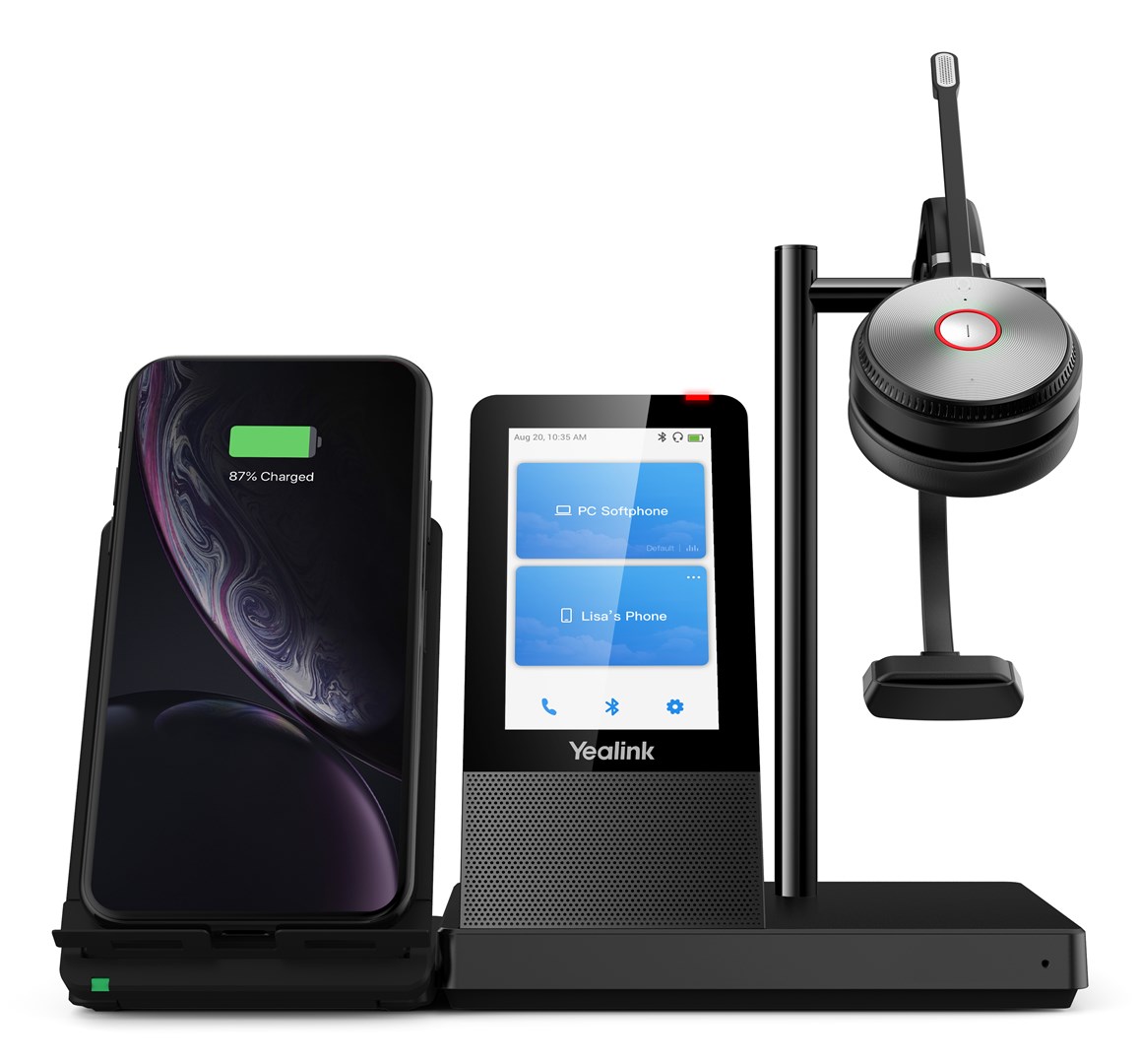 Yealink WH66 Mono UC Zestaw słuchawkowy Bezprzewodowy Opaska na głowę Biuro/centrum telefoniczne USB Typu-A Bluetooth Podstawka do ładowania Czarny
