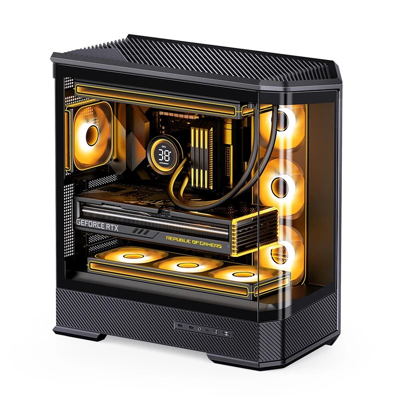 Obudowa PC Jonsbo D400, Midi Tower, ATX, Szkło Hartowane