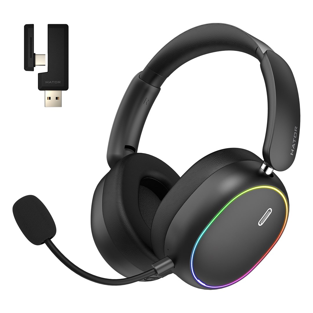 Słuchawki dla graczy Hator Phoenix 2 Wireless bezprzewodowe czarne