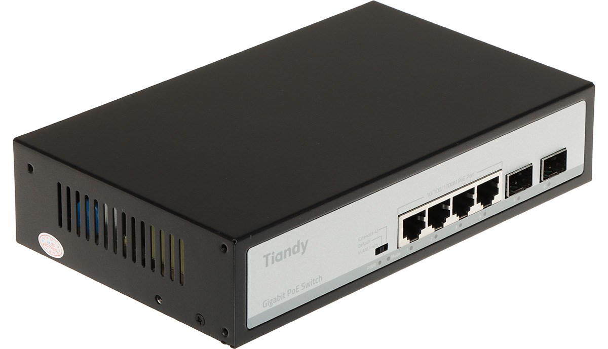 SWITCH POE TC-P3S06 SPEC:H/0402/AT/60 4-PORTOWY + 2X SFP TIANDY