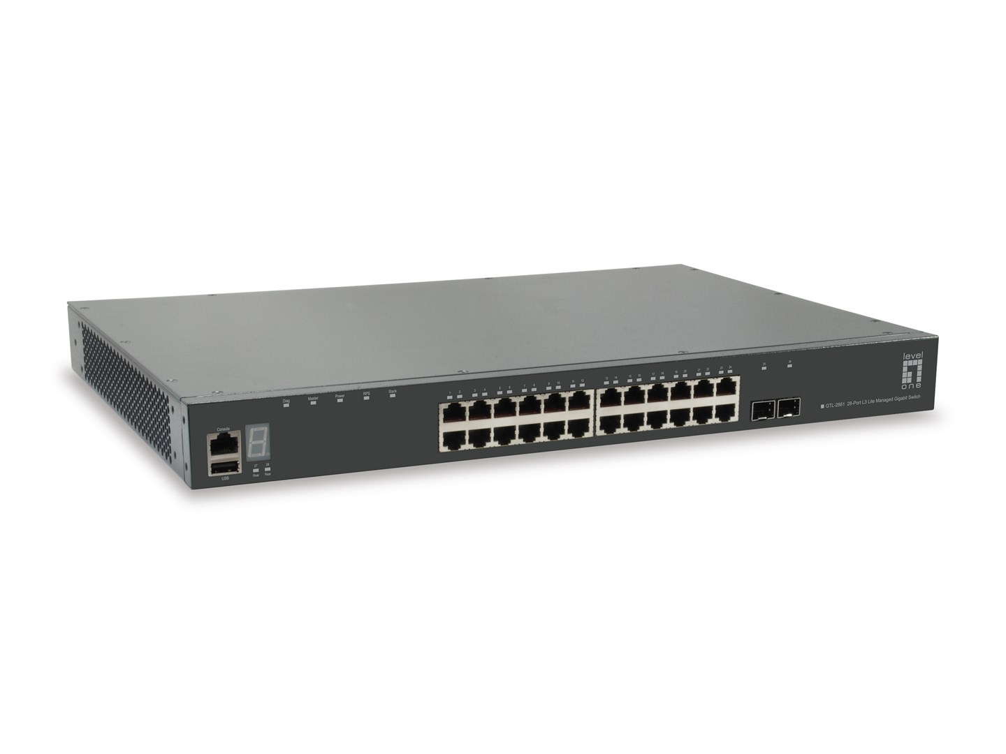 LevelOne GTL-2881 przełącznik sieciowy Zarządzany L3 Gigabit Ethernet (10/100/1000) Szary