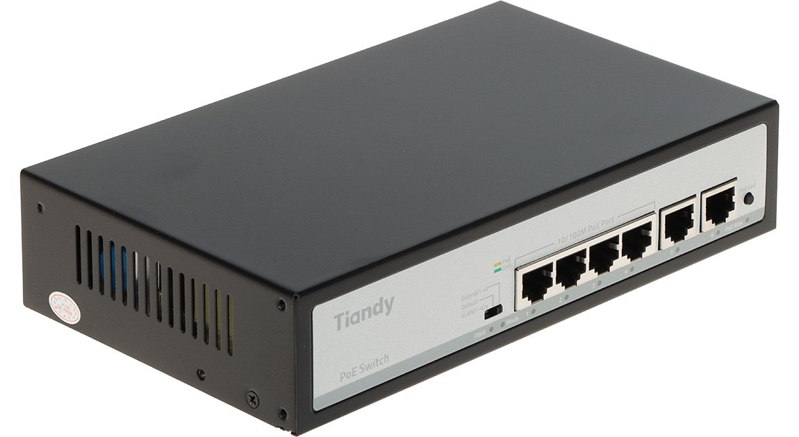 SWITCH POE TC-P3S06 SPEC:F/0420/AT/55 4-PORTOWY TIANDY