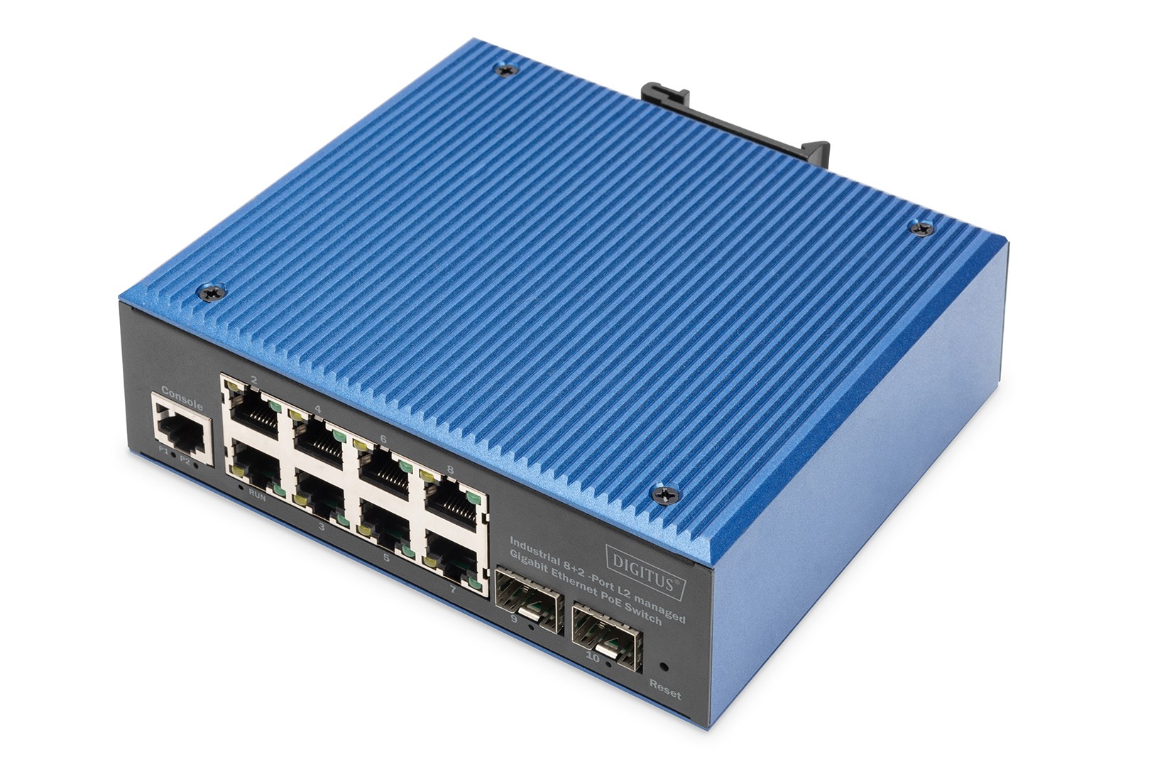 Digitus Przemysłowy 8+2 portowy zarządzalny przełącznik Gigabit Ethernet PoE L2