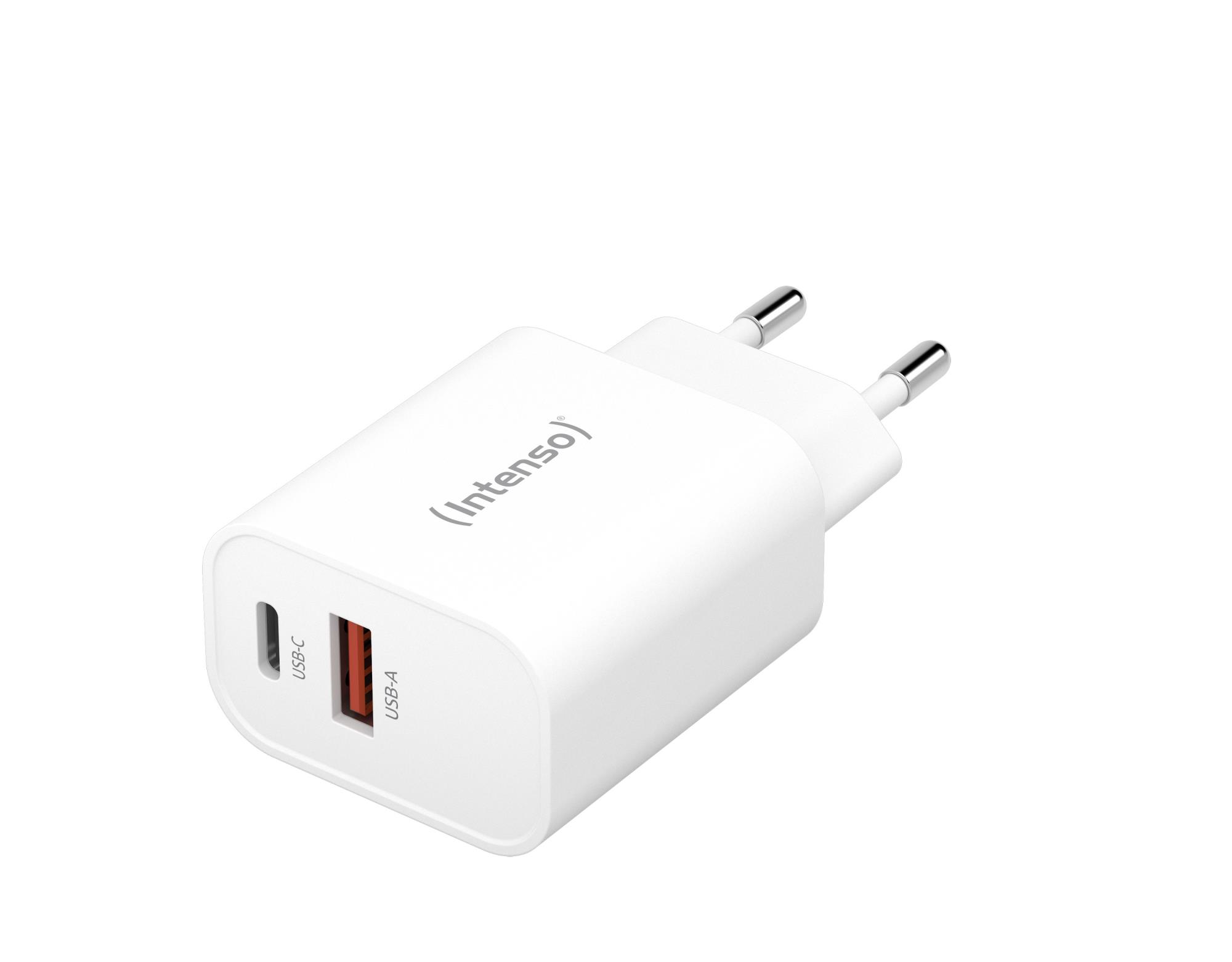 Intenso Power Adapter 1x USB-A/1x USB-C 30W White