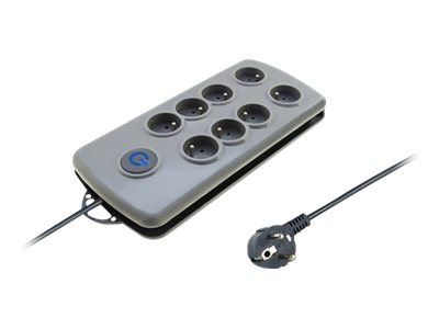 Listwa antyprzepięciowa Quick Switch, 8 gniazd, 2,5m, szara