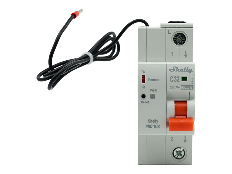 SHELLY Pro 1CB C32 Ethernet WiFi Bluetooth DIN Rail 1-Pole 32A C-Curve Circuit Breaker // SPCB-01VENEU