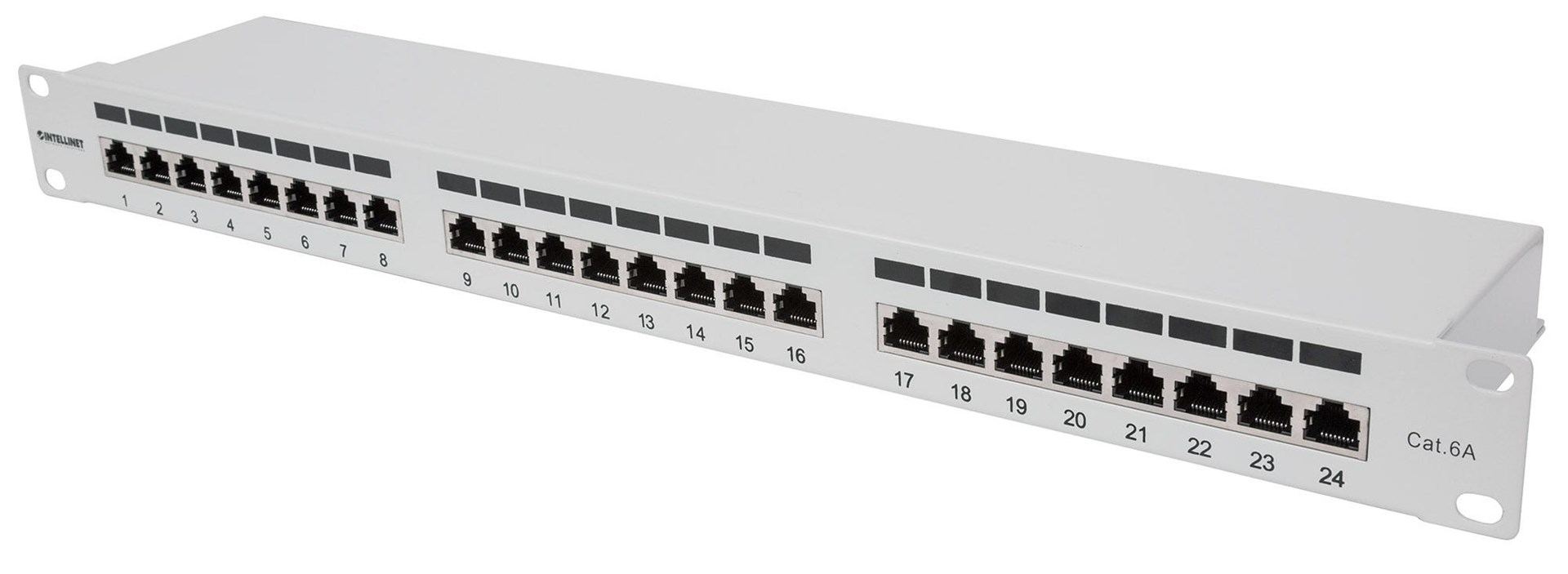 Patchpanel INTELLINET 24-Port Cat6a FTP 1HE 720854 szary