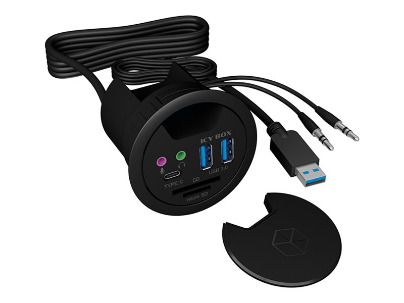 ICY BOX IB-HUB1404A Hub do Biurka 2x USB 3.0 1x USB 3.0 Type-C audio input/output