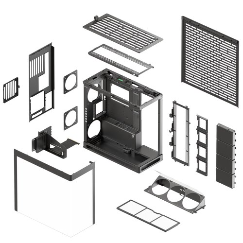 Obudowa PC HAVN HS 420 VGPU, Midi-Tower, E-ATX, Szkło hartowane, typu riser PCIe 5.0 -
