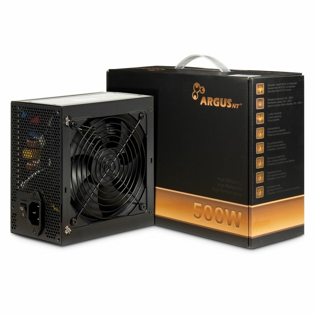 Zasilacz Inter-Tech ArgusNT BPS-500 - 500 W - 100 - 240 V - 47 - 63 Hz - 7/3,5 A - 100 W - 420 W