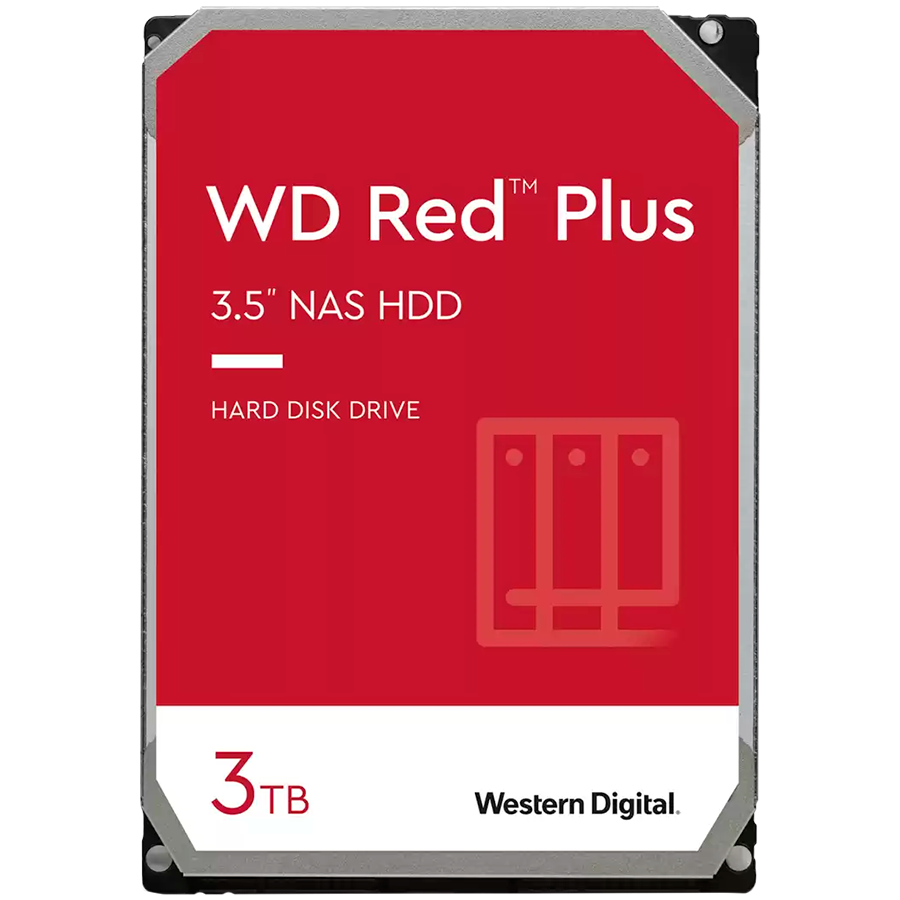 HDD NAS WD Red Plus 3TB CMR, 3.5'', 256MB, 5400 RPM, SATA, TBW: 180