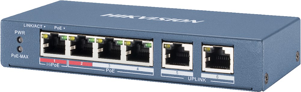 Switch POE Hikvision DS-3E0106HP-E 4-Portowy