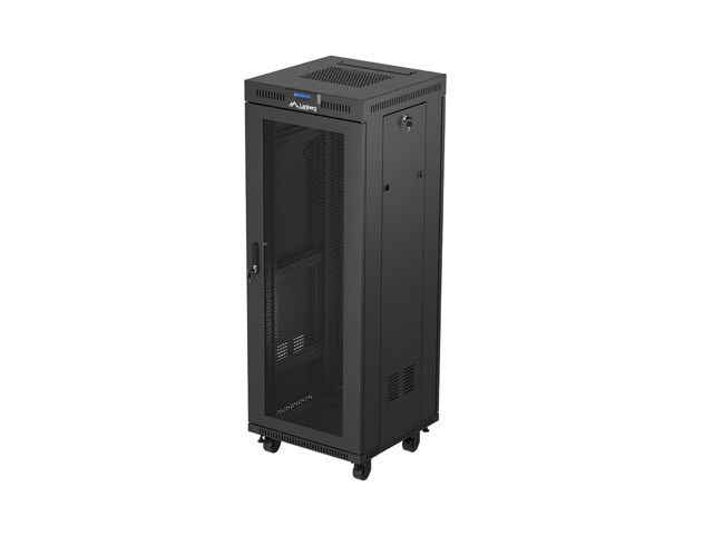 Szafa instalacyjna rack stojąca Lanberg FF01-6632-23BL 19" 32u 600x600 czarna