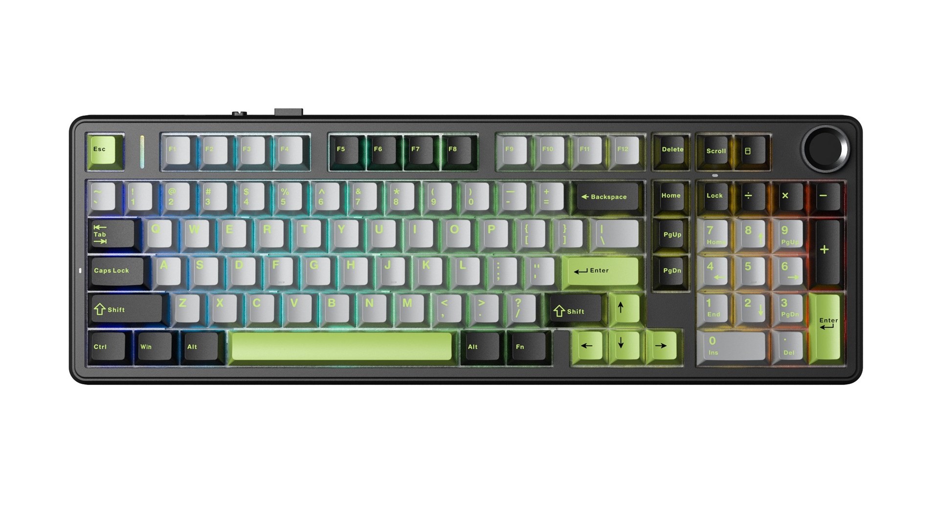 Klawiatura gasket F99 Pro Black+Gray+Green GrayWood switch RGB AULA