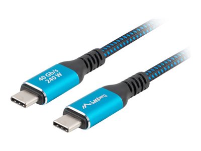 Kabel USB-C M/M USB4 1.5M 240W 60HZ czarno-niebieski