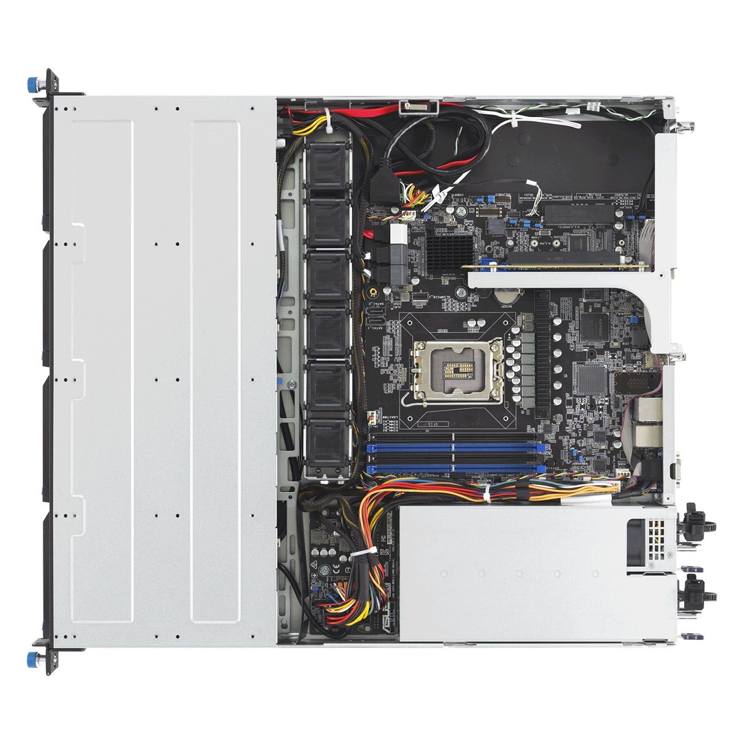 ASUS Rack 1U RS300-E12-RS4/350W Intel C262 LGA1700 95W 4xDDR5 4400/4000/3600 4x3,5"/2,5" 4*SATA/SAS/NVMe 2x Intel I210AT 1x Management Port, 1+1 450W 80 PLUS Platinum