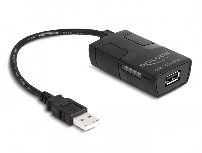 DeLOCK Izolator USB 2.0 Typu-A męski na żeński z izolacją 5 kV dla linii przesyłu danych