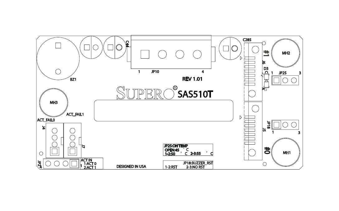 Supermicro 2-Drive Backplane used with Chassis S C510T