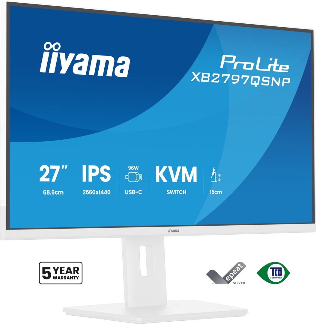 iiyama ProLite XB2797QSNP-W1 monitor komputerowy 68,6 cm (27") 2560 x 1440 px Quad HD LCD Biały