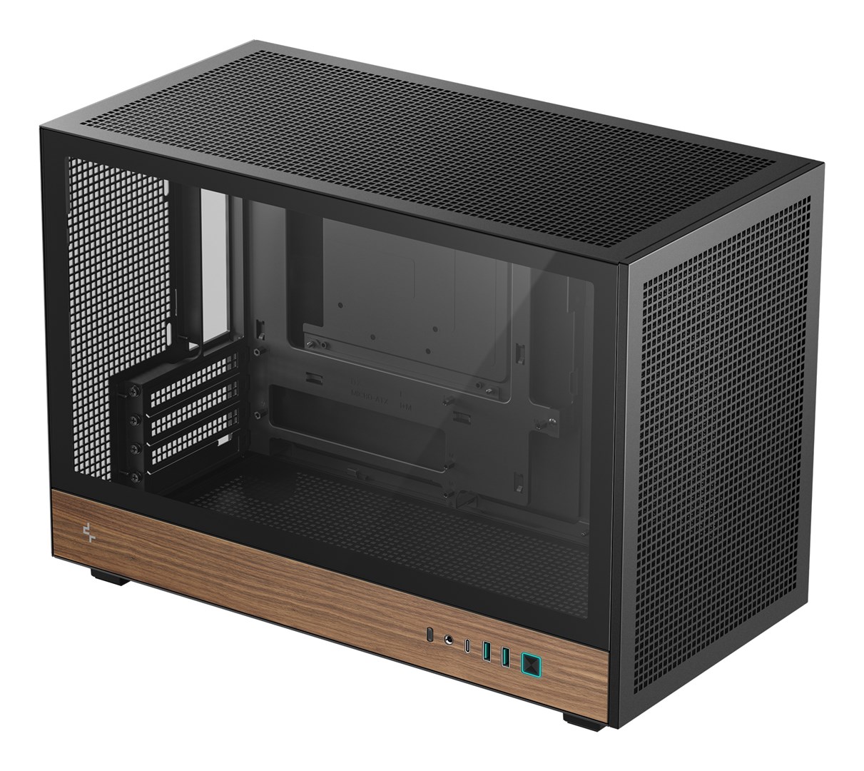 DeepCool CH260 WOOD Micro Tower Czarny, Drewno