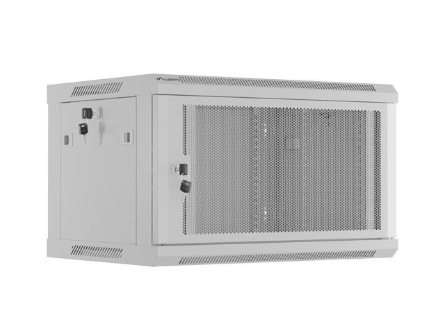SZAFA INSTALACYJNA RACK WISZĄCA 19" 6U 600X450 SZARA DRZWI PERFOROWANE LANBERG (FLAT PACK)