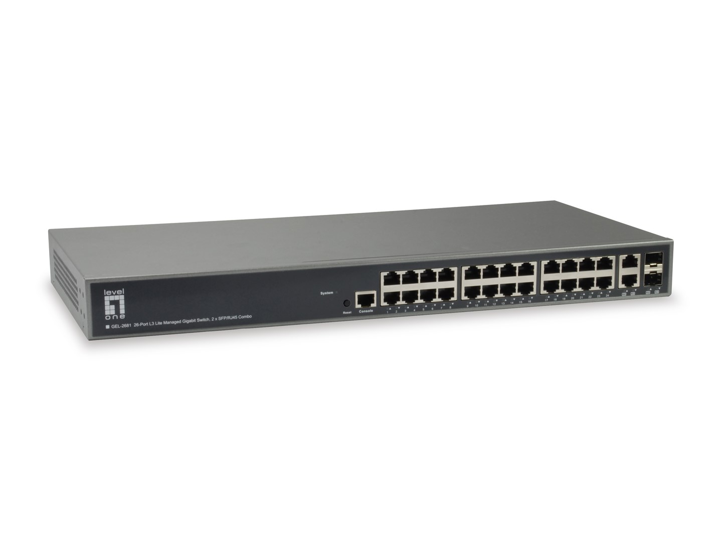 LevelOne GEL-2681 przełącznik sieciowy Zarządzany L3 Gigabit Ethernet (10/100/1000) Czarny