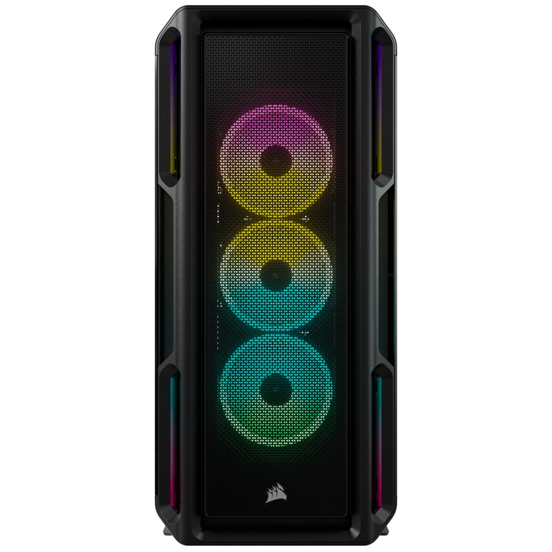 Korsarz | Inteligentna obudowa ze szkła hartowanego | iCUE 5000T RGB | Szyba boczna | Czarny | Wieża środkowa | Zasilacz w zestawie Nie | Format ATX