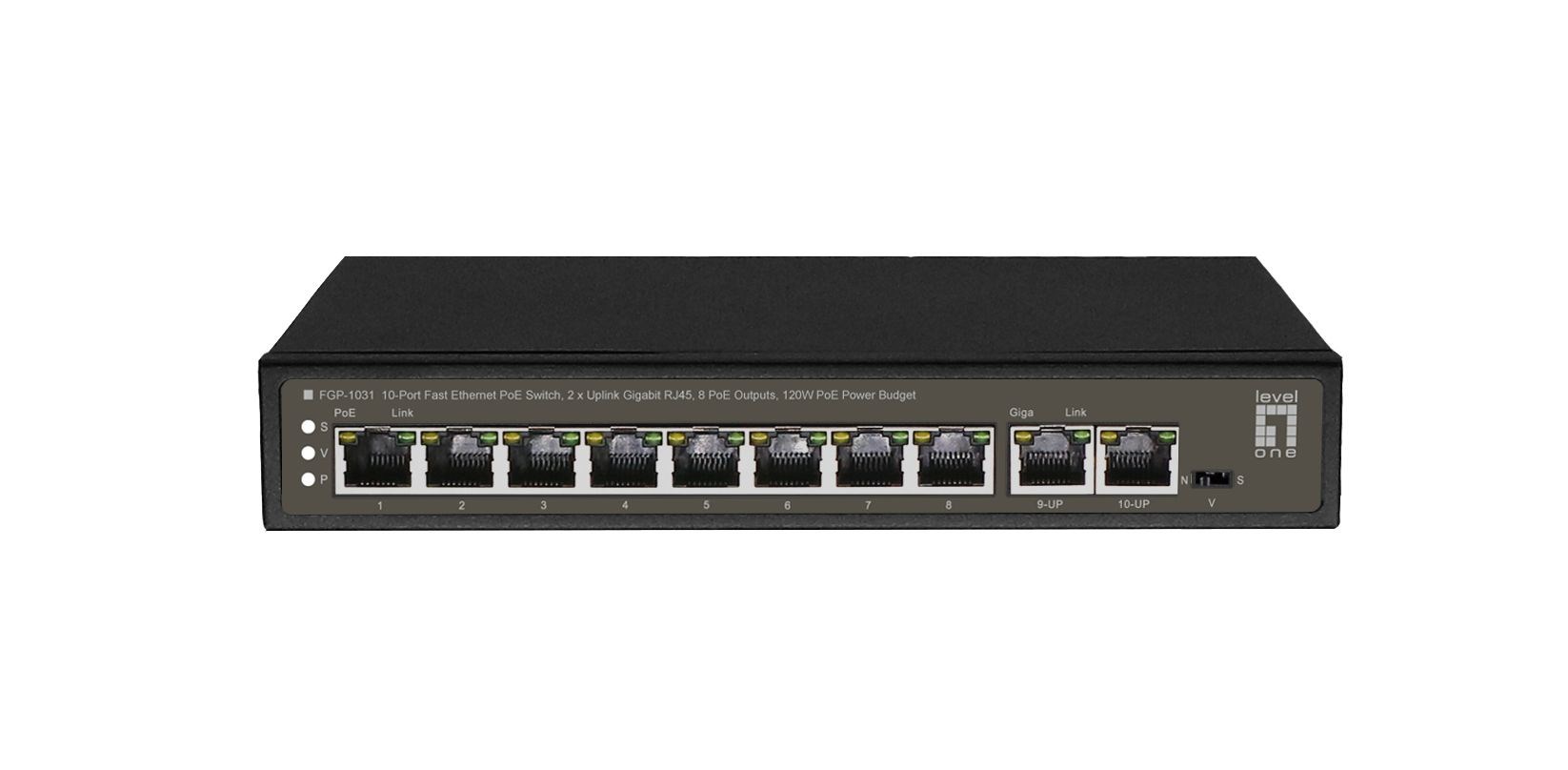 Przełącznik LevelOne FE PoE+ 10-portowy/IP30 120W 1Gbps