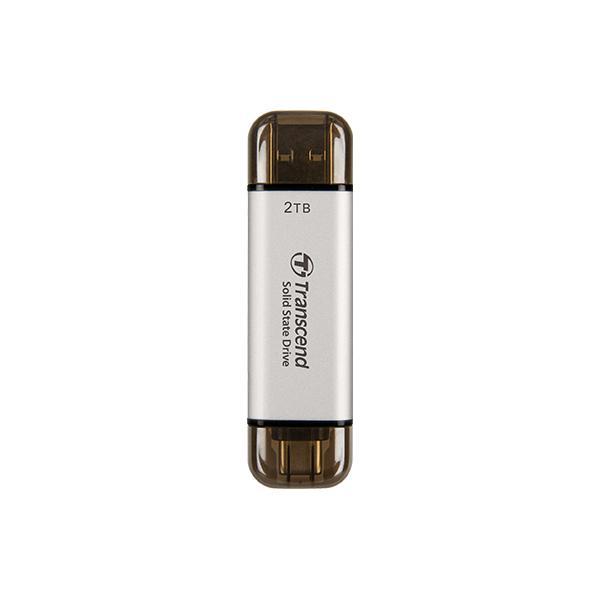 Transcend TS1TESD310S ESD310S External SSD, 1TB, USB 10Gbps, Type C/A, 1050 MB/s, Silver