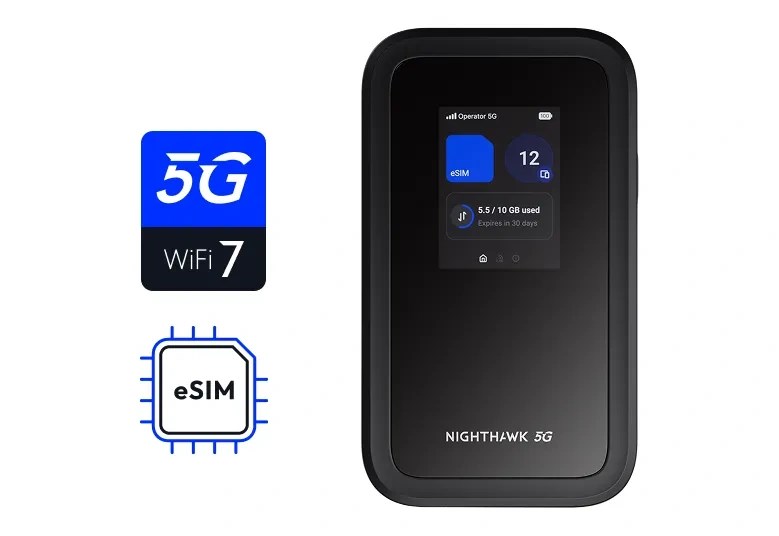 Router Wi-Fi 7 5G Netgear MH7150-100EUS Nighthawk M7 Mobile BE3600 WiFi eSIM USB-C