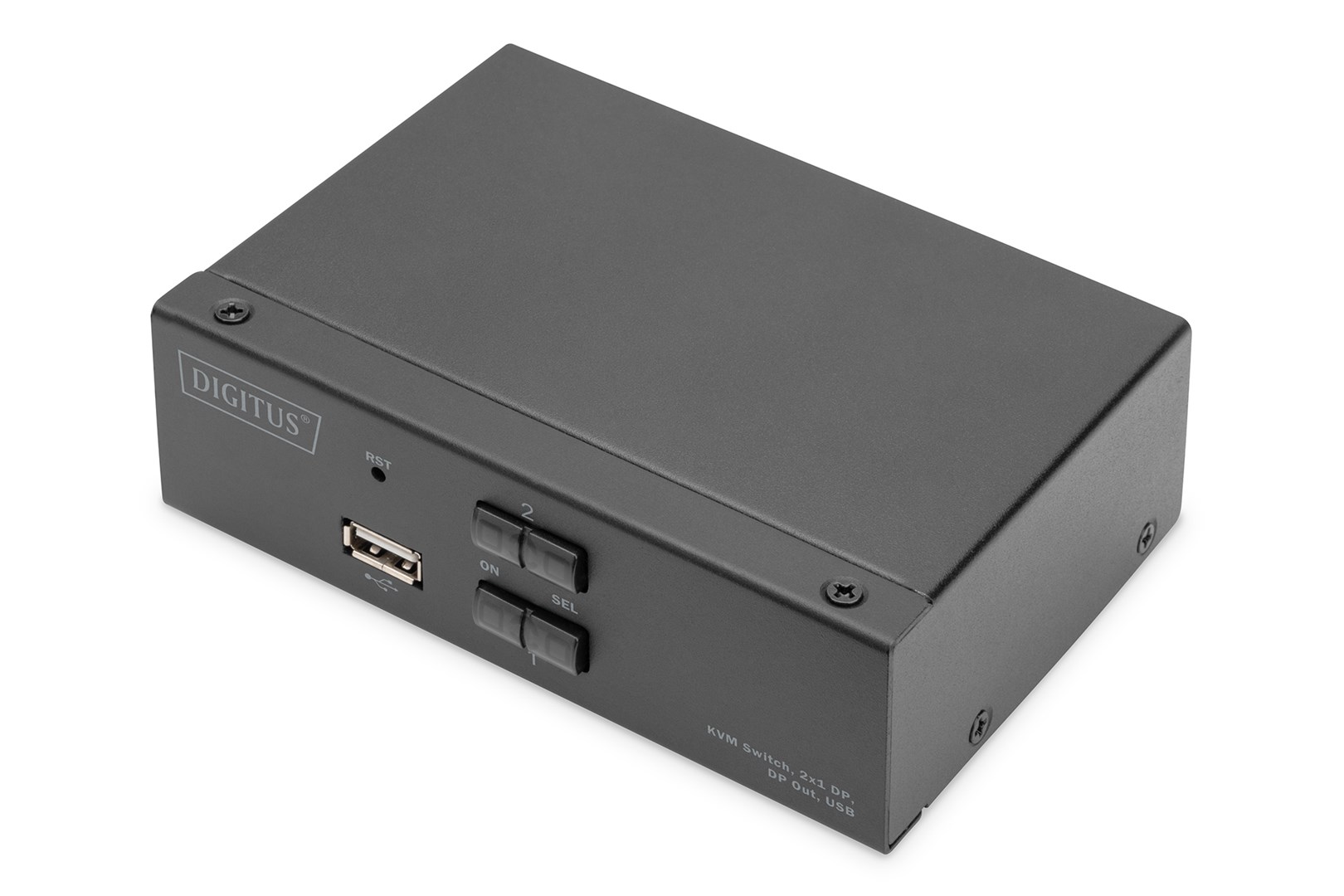 Digitus Przełącznik KVM, 2x1 DP, DP Out, USB