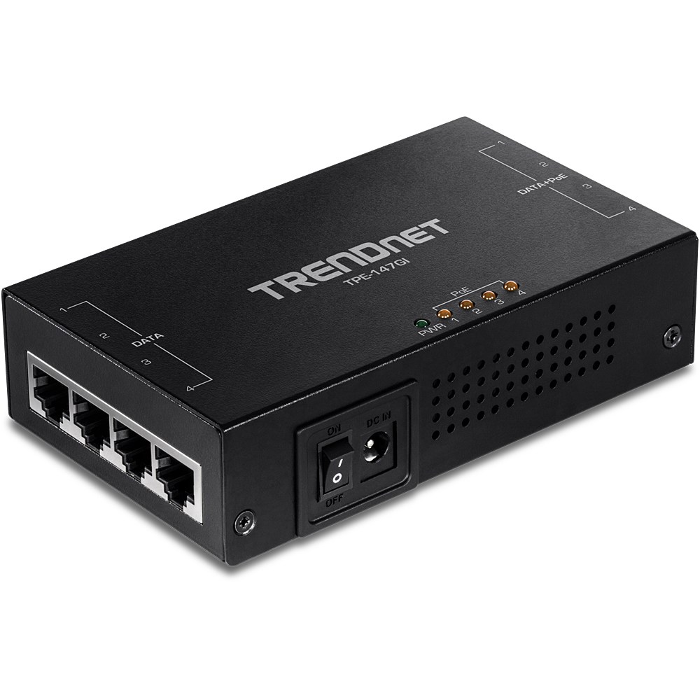 Wtryskiwacz TRENDnet POE+ 65W 4-portowy