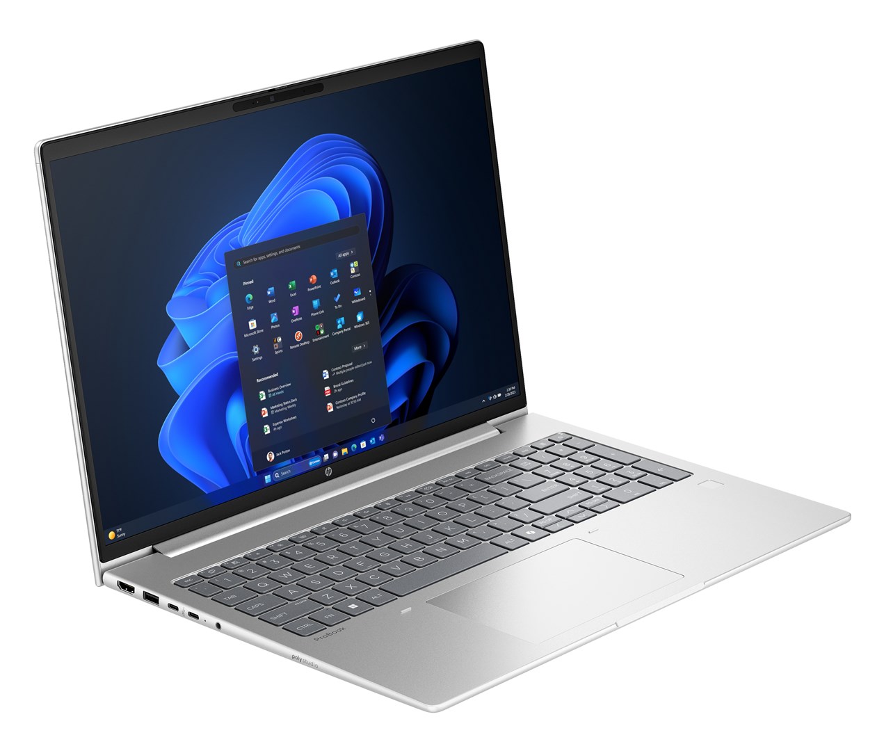 HP ProBook 4 G1a Ryzen 7 250 16"WUXGA IPS 300nits AG 16GB DDR5 5600 SSD512 Radeon 780M Cam 1080p 56Wh W11Pro Pike silver 3Y OnSite