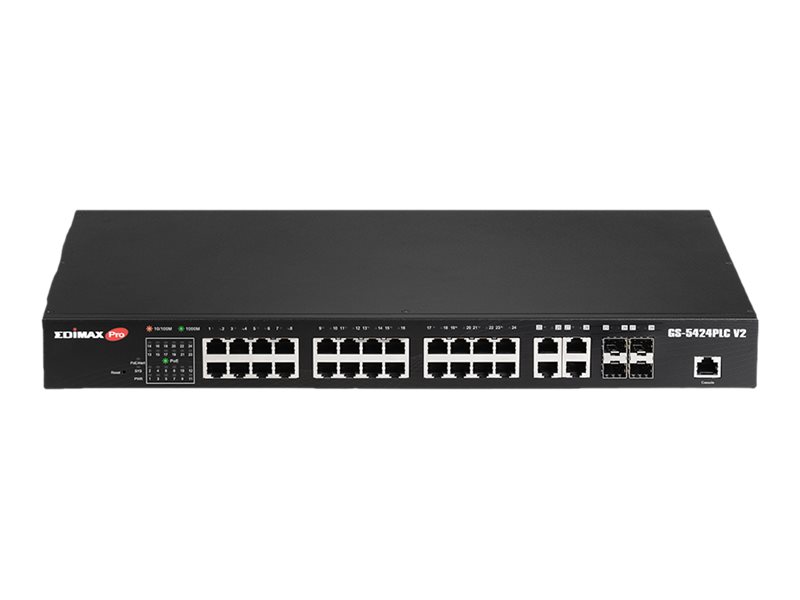 EDIMAX 28 Port Gigabit PoE Switch 4x RJ45/4x SFP combo ports