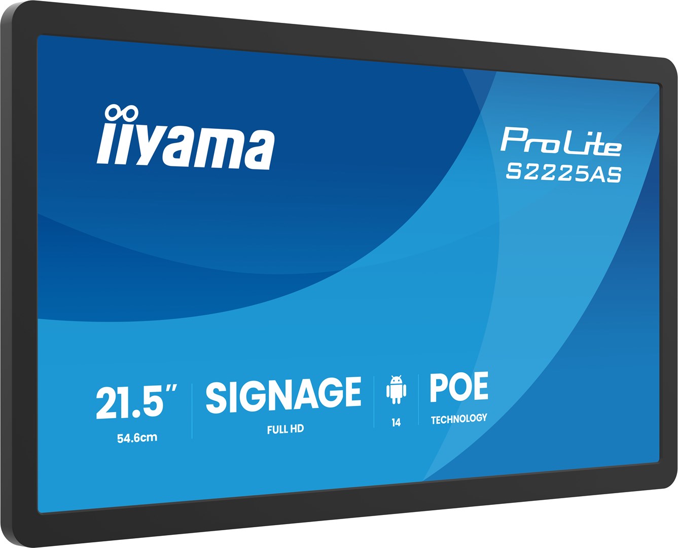 iiyama ProLite S2225AS-B1P Płaski panel Digital Signage 54,6 cm (21.5") LCD Wi-Fi 500 cd/m2 Full HD Czarny Procesor wbudowany Android 24/7