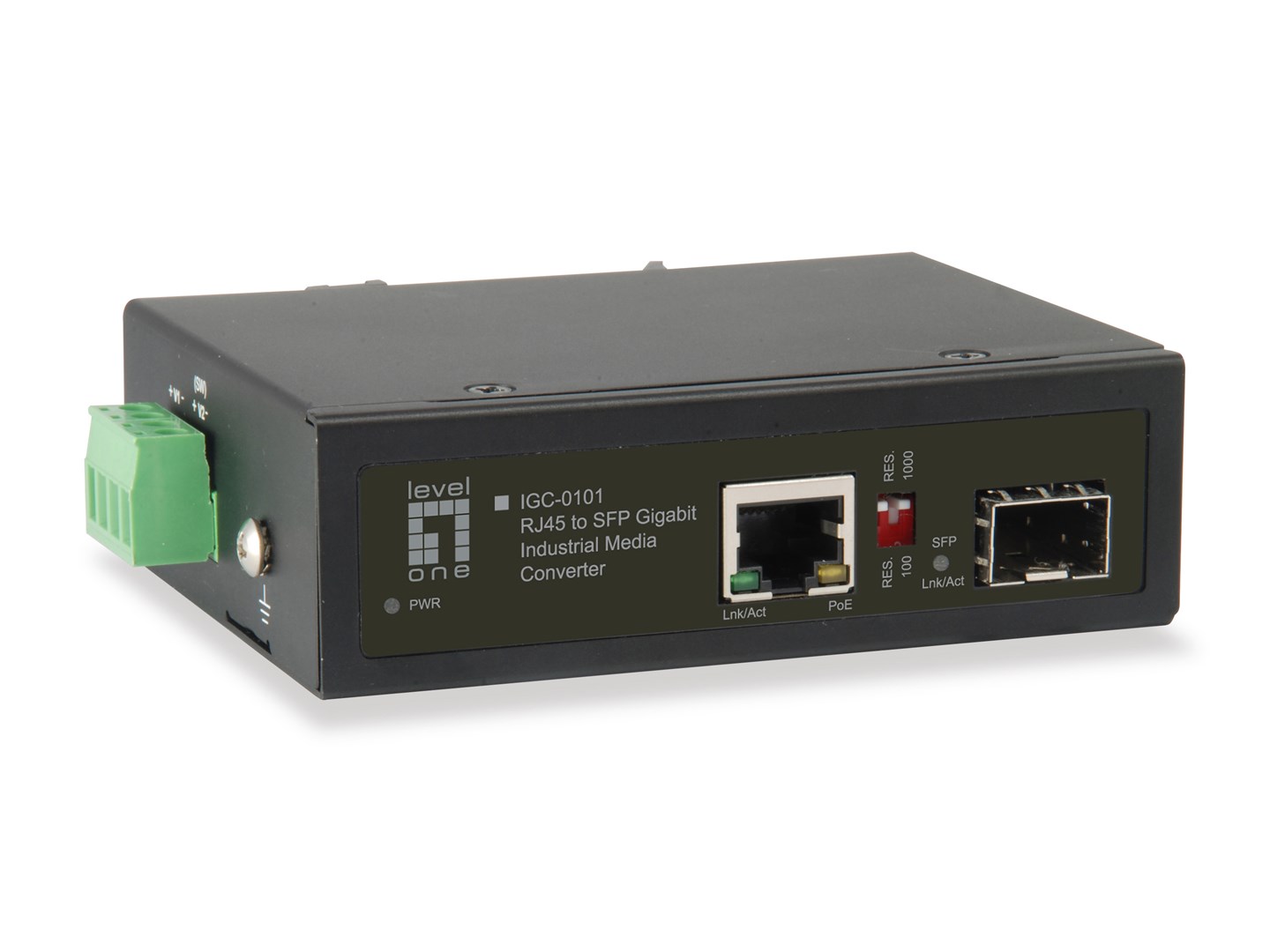 LevelOne IGC-0101 - Media konwerter - GigE - 10Base-T, 100Base-TX, 1000Base-T, 1000Base-X - RJ-45 / SFP (mini-GBIC)