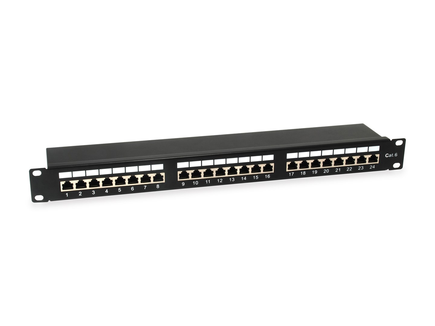 Wyposażenie 19-calowy panel krosowy 24xRJ45 Cat6 FTP 1U 250MHz RAL9005