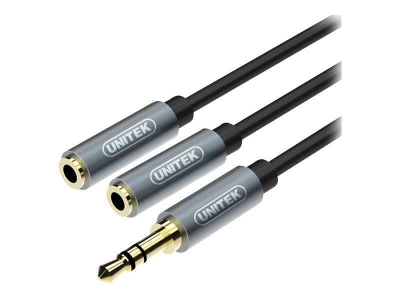 UNITEK Y-C956ABK Kabel miniJack 3 5mm M - 2x 3 5mm F