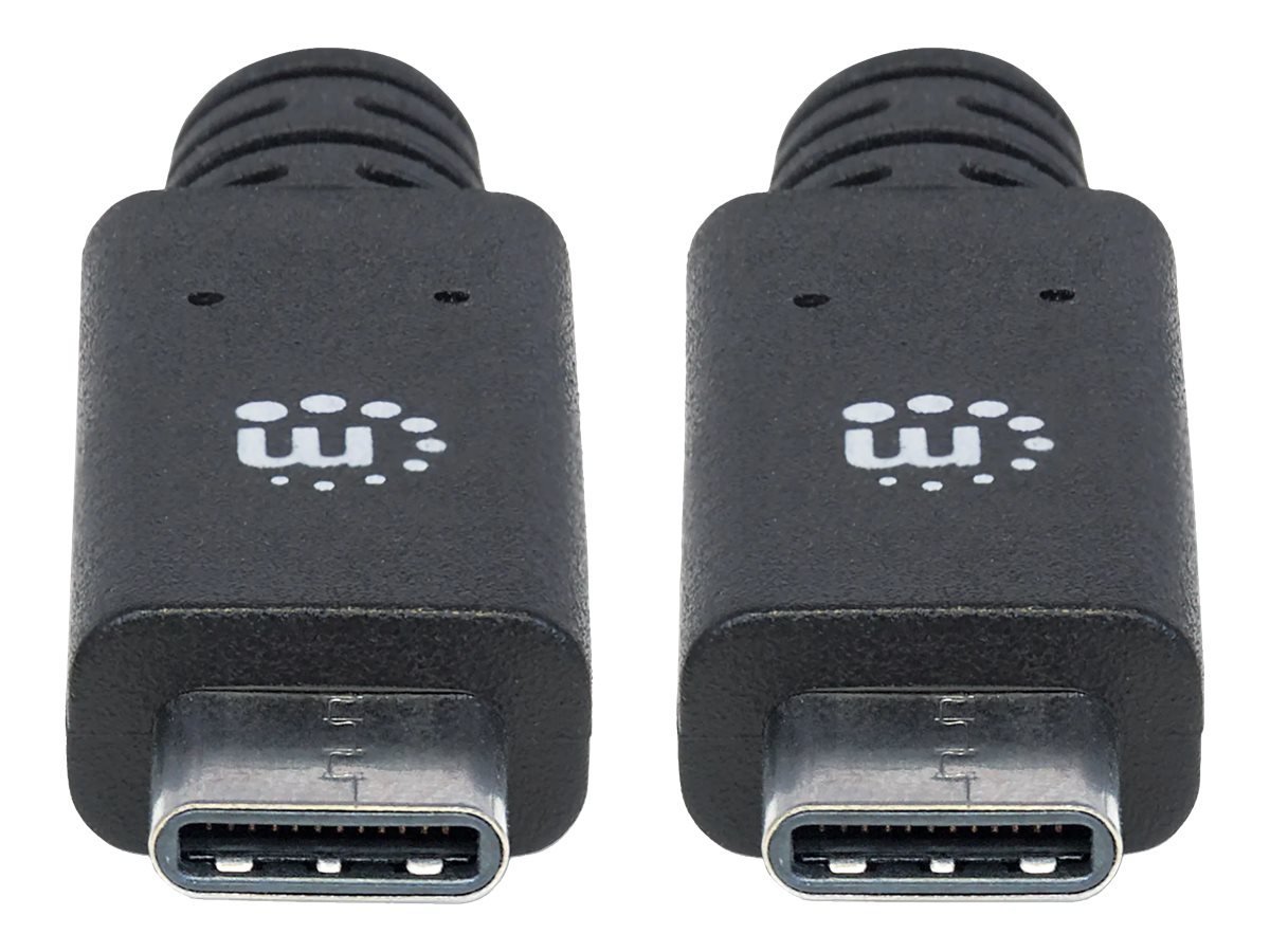 MANHATTAN SuperSpeed+ USB-C Device Cable USB 1m 3.2 Gen 2 Type-C Male to Type-C Male 10 Gbps 5 A 1m 3ft. Black
