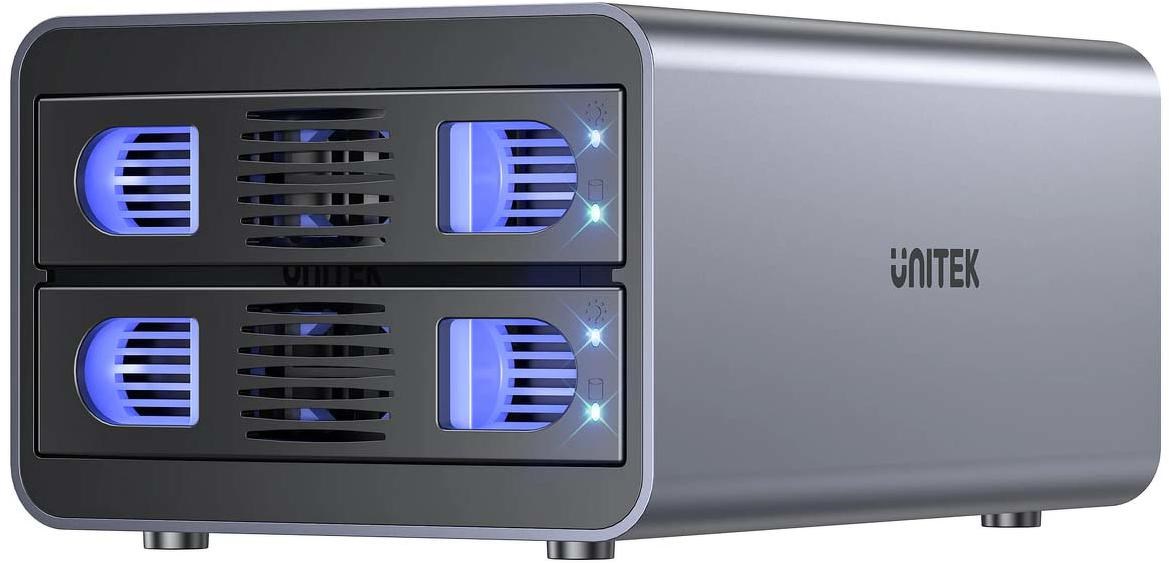 Unitek Obudowa RAID do dysku SATA 2.5''/3.5'' 4 tryby 40TB USB C 10Gb/s