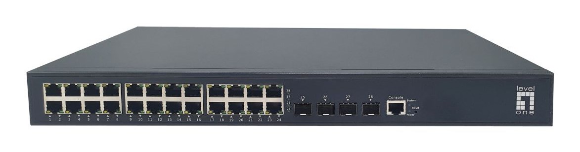 LevelOne GTP-2871DP przełącznik sieciowy Zarządzany L2/L3 Gigabit Ethernet (10/100/1000) Obsługa PoE 1U Szary