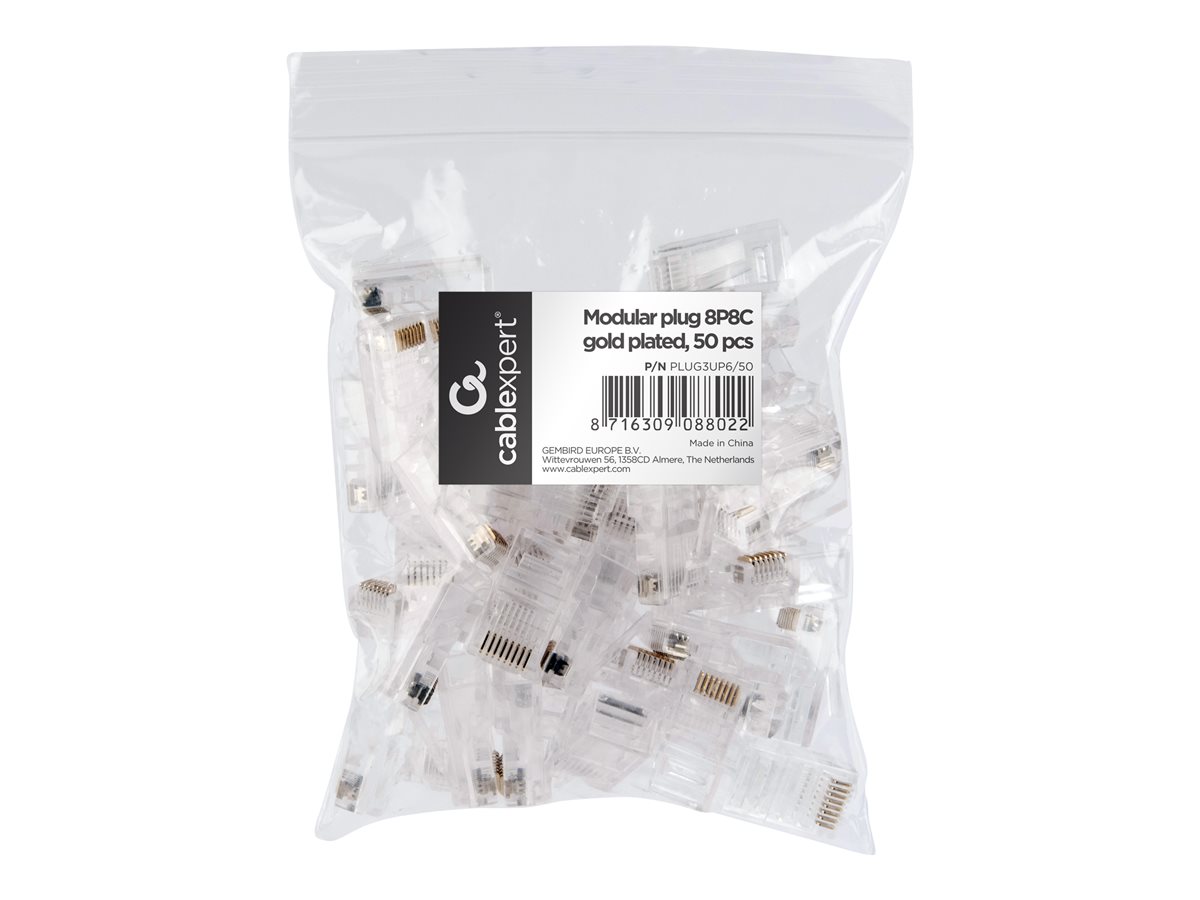 GEMBIRD PLUG3UP6/50 Gembird wtyk sieciowy RJ45 (50 sztuk) UTP, kat. 5e, 8P8C, 6u, do drutów