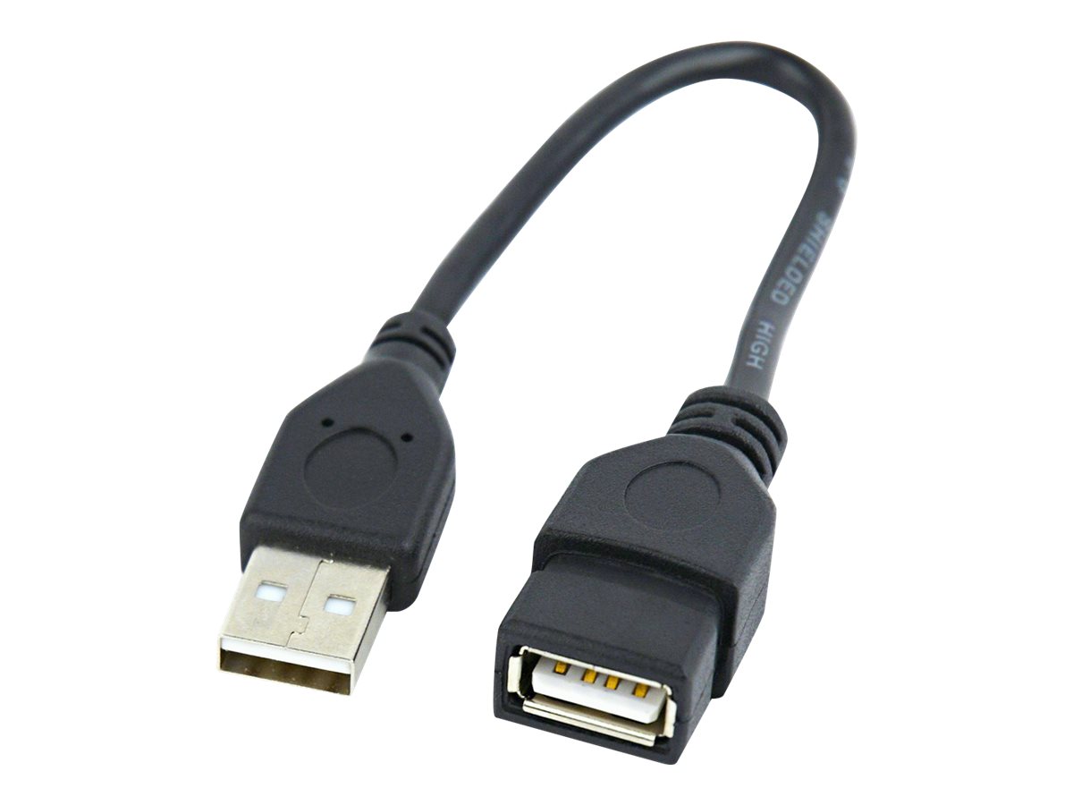 GEMBIRD CCP-USB2-AMAF-0.15M Gembird AM-AF kabel, przedłużacz USB 2.0 0,15M Niklowane końce czarny