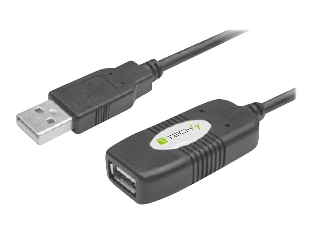 TECHLY 023646 Techly Przedłużacz kabel USB 2.0 aktywny USB A/USB A M/F 10m czarny
